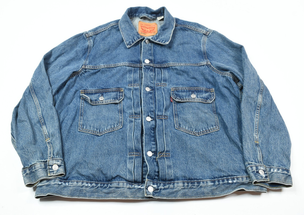 Levi's Type II Trucker Jacket Mens 2XL Blue Relaxed Fit Button-Up Cotton Denim